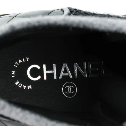 Chanel Tweed Suede Calfskin Chain Around Boots 38 Grey Black 8 of 9
