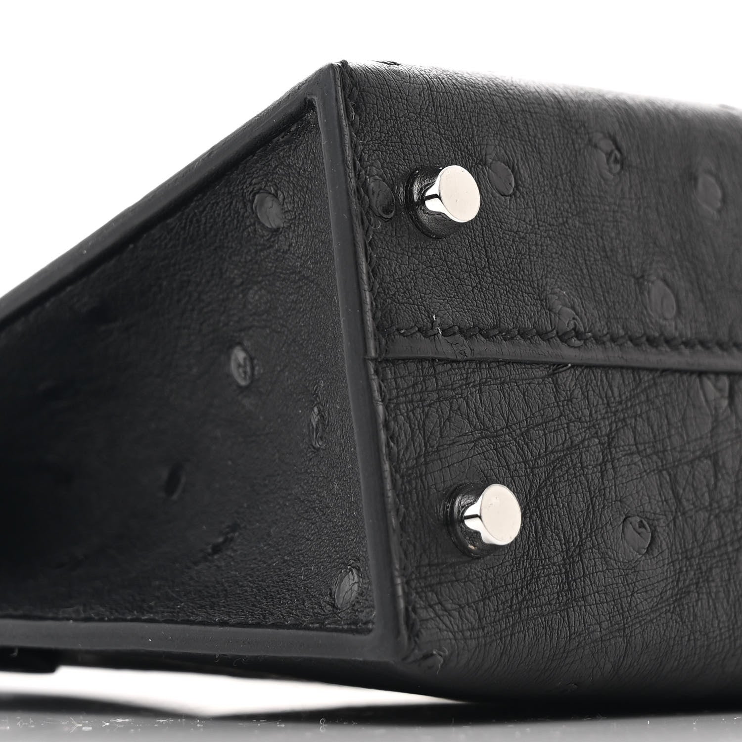 Hermes Ostrich Kelly Sellier Mini 20 Black 9 of 11