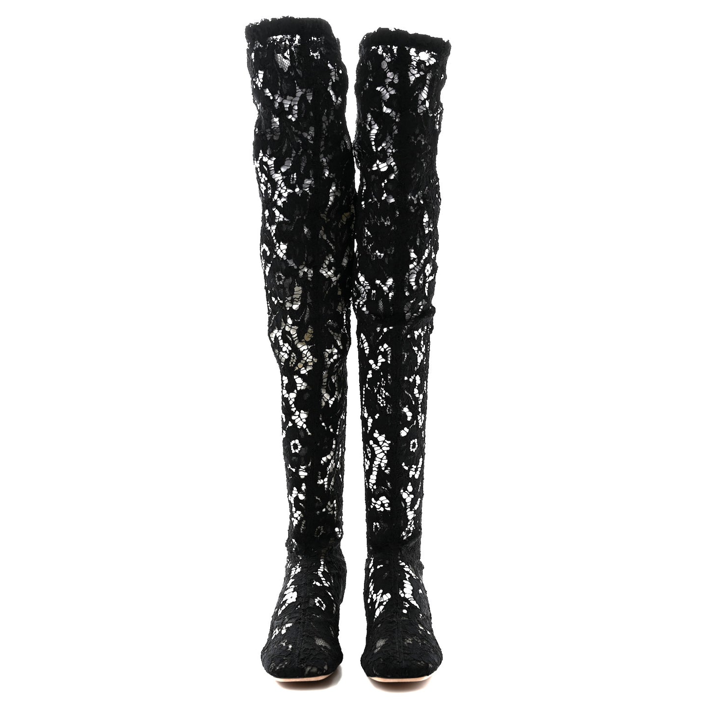 Lace Over The Knee Boots 39 Black