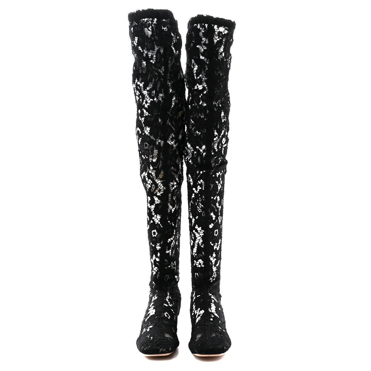 Valentino Garavani Lace Over The Knee Boots 39 Black 2 of 9