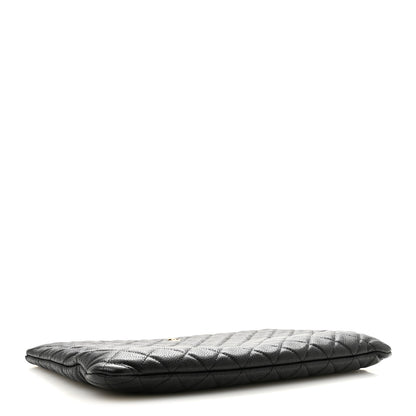 Chanel Caviar Quilted Large Cosmetic Case Black 4 of 9