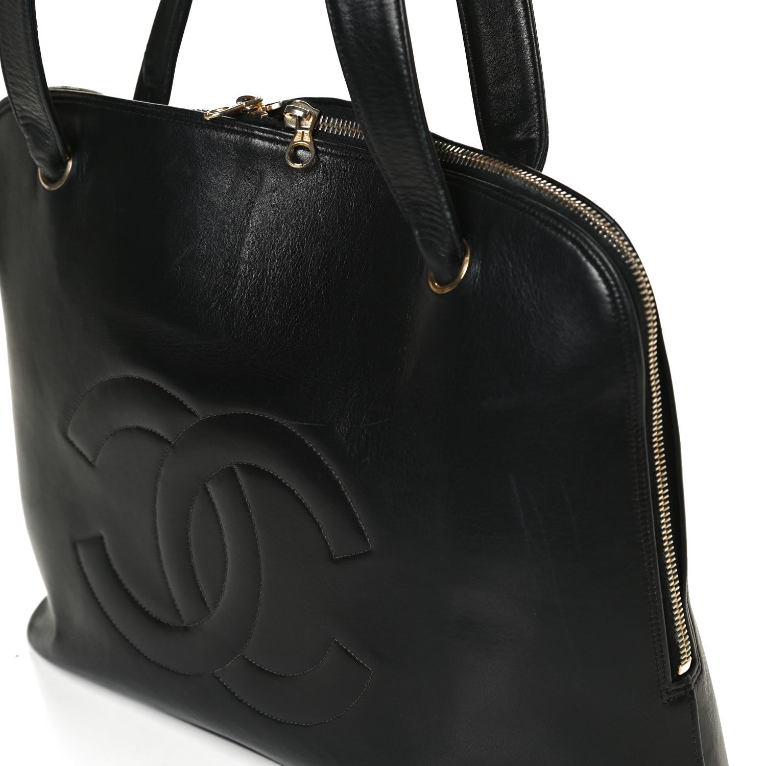 Chanel Lambskin CC Stitched Tote Black 30 of 36