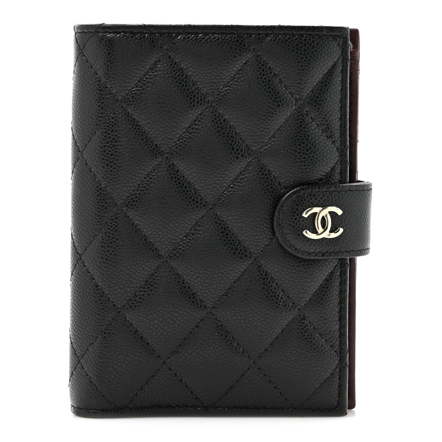 Caviar Quilted Passport Holder Black