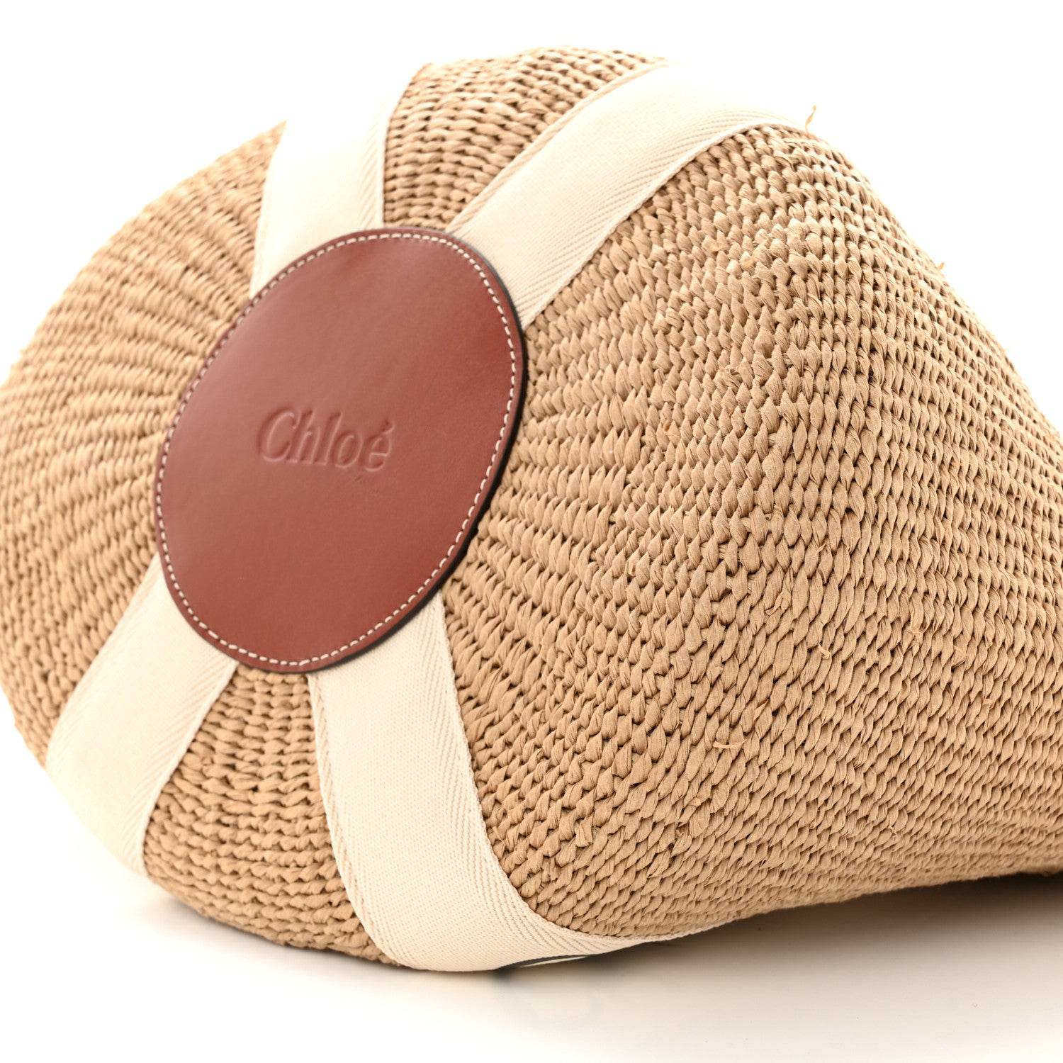 Chloe Raffia Large Woody Tote White 9 of 10
