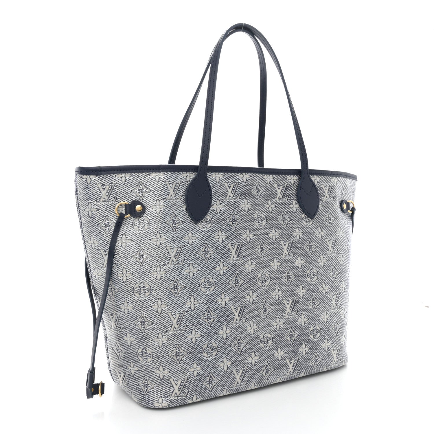 Louis Vuitton Monoglam Neverfull MM Blue 4 of 12