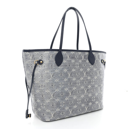 Louis Vuitton Monoglam Neverfull MM Blue 4 of 12