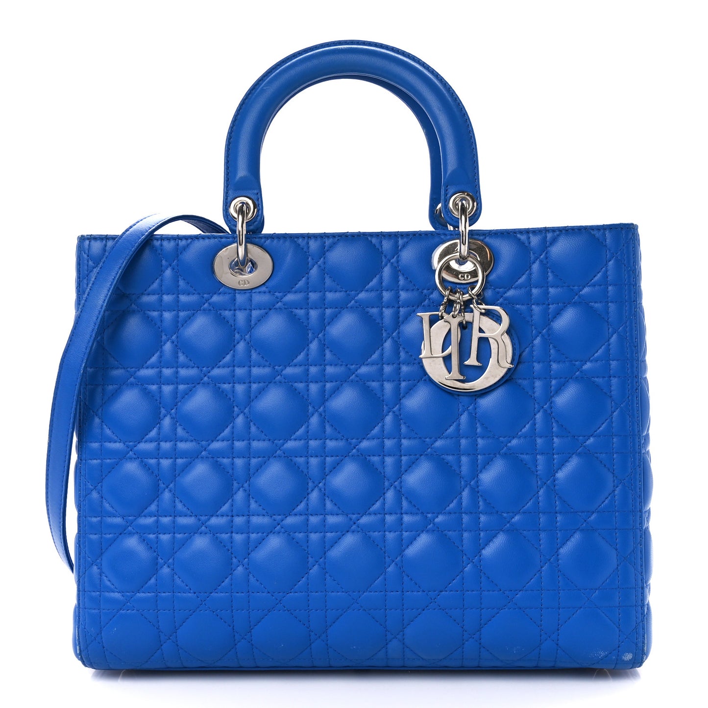 Lambskin Cannage Large Lady Dior Blue