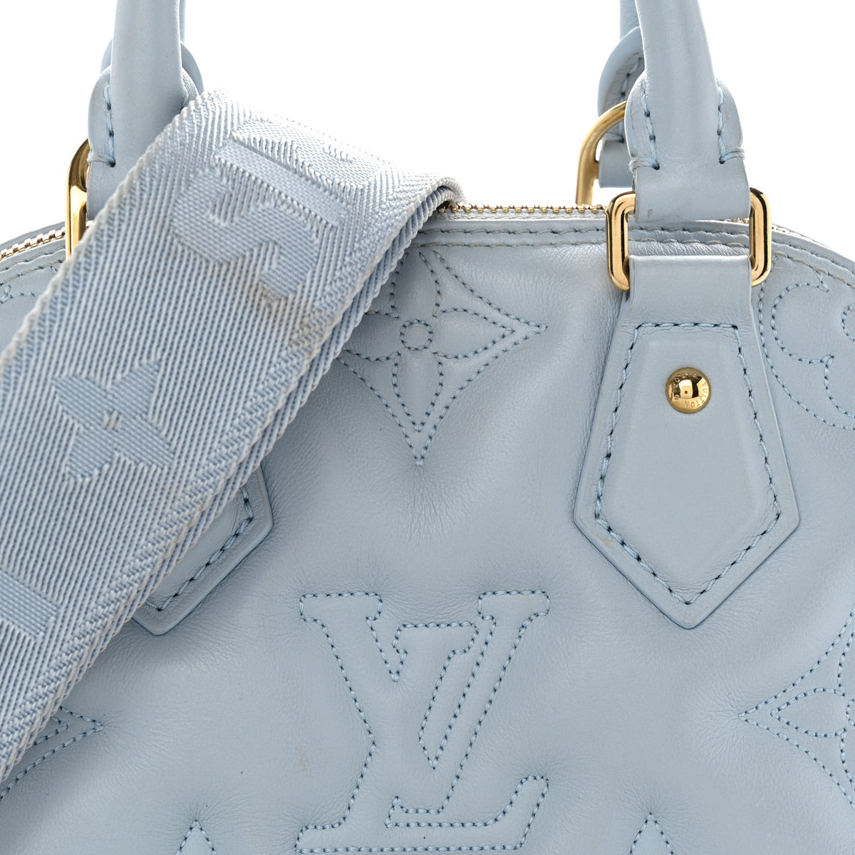 Calfskin Bubblegram Alma BB Ice Blue