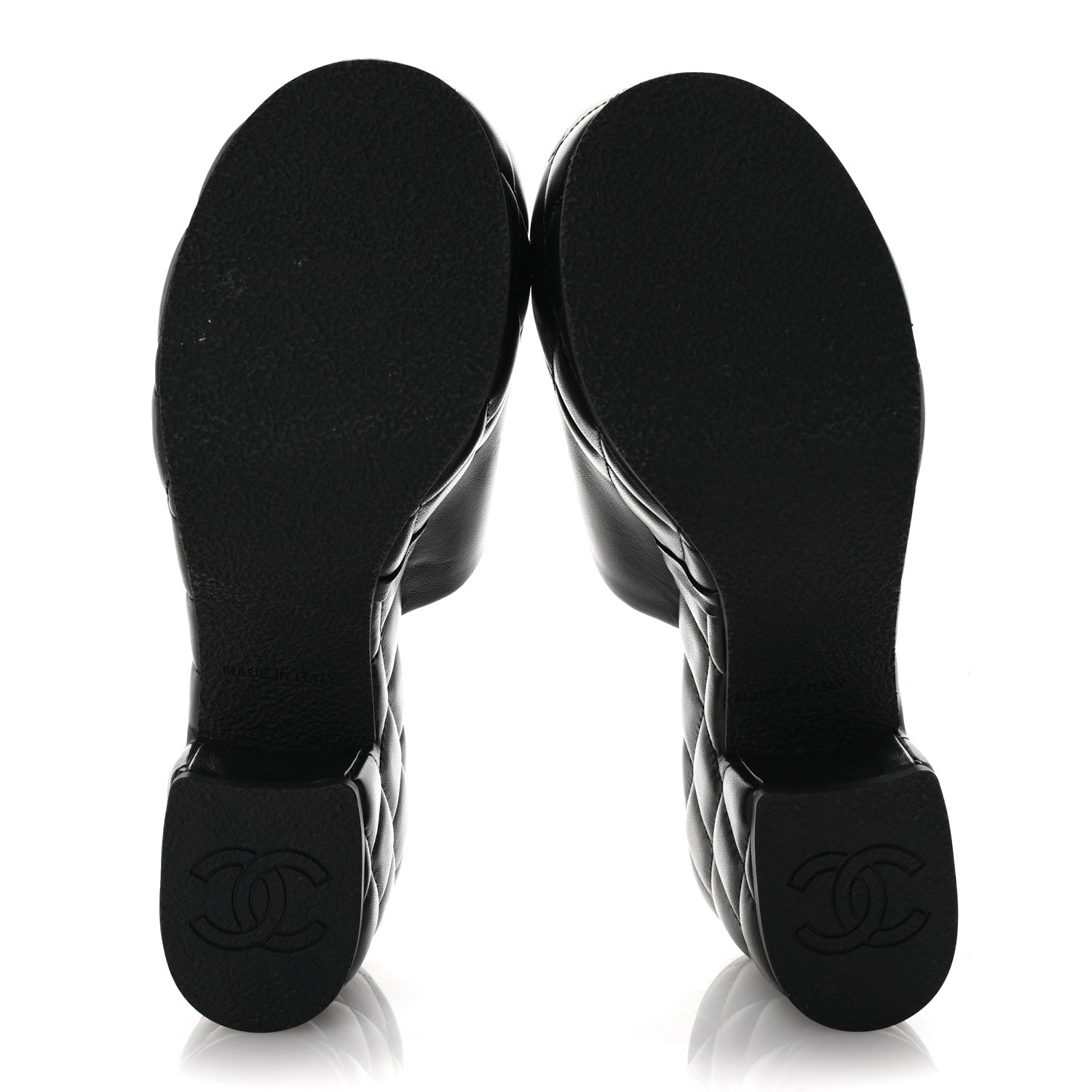 Chanel Lambskin Quilted CC Platform Mules 37 Black 6 of 11