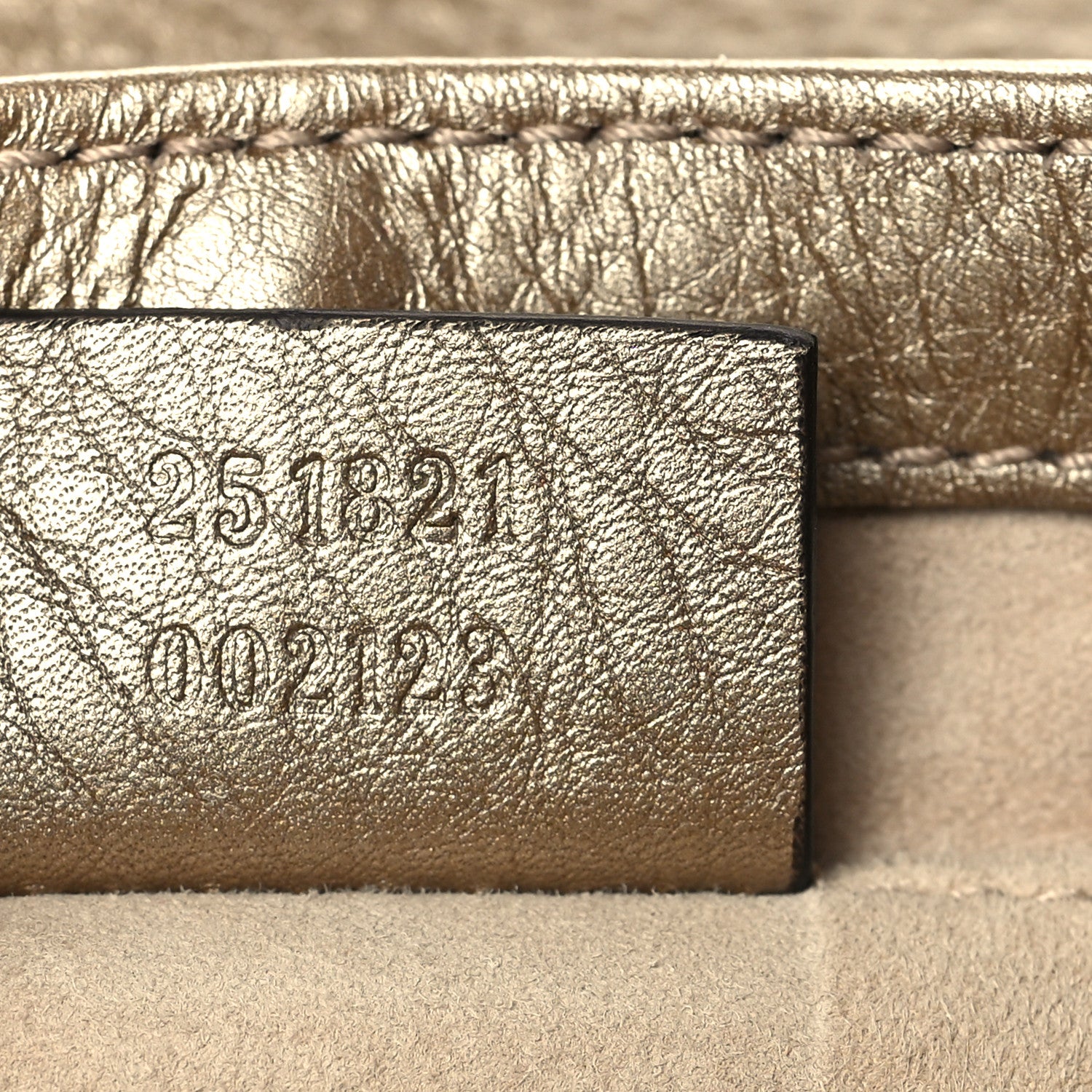 Gucci Pebbled Calfskin Small 1973 Chain Shoulder Bag Gold 6 of 9