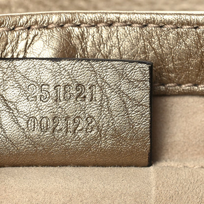 Gucci Pebbled Calfskin Small 1973 Chain Shoulder Bag Gold 6 of 9