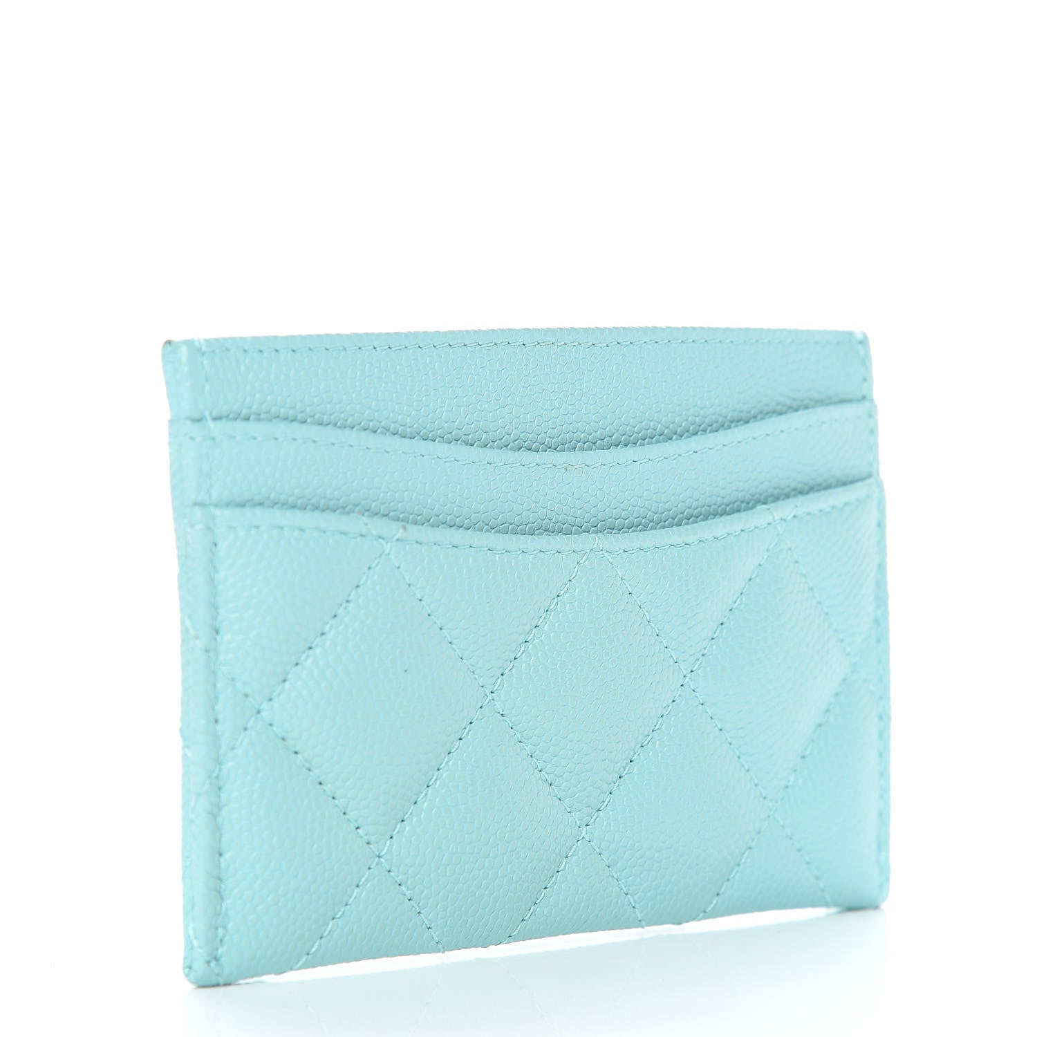 Chanel Caviar Quilted Card Holder Light Blue 3 of 9