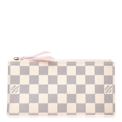 Louis Vuitton Damier Azur Felicie Chain Wallet Zippered Insert Rose Ballerine 1 of 6
