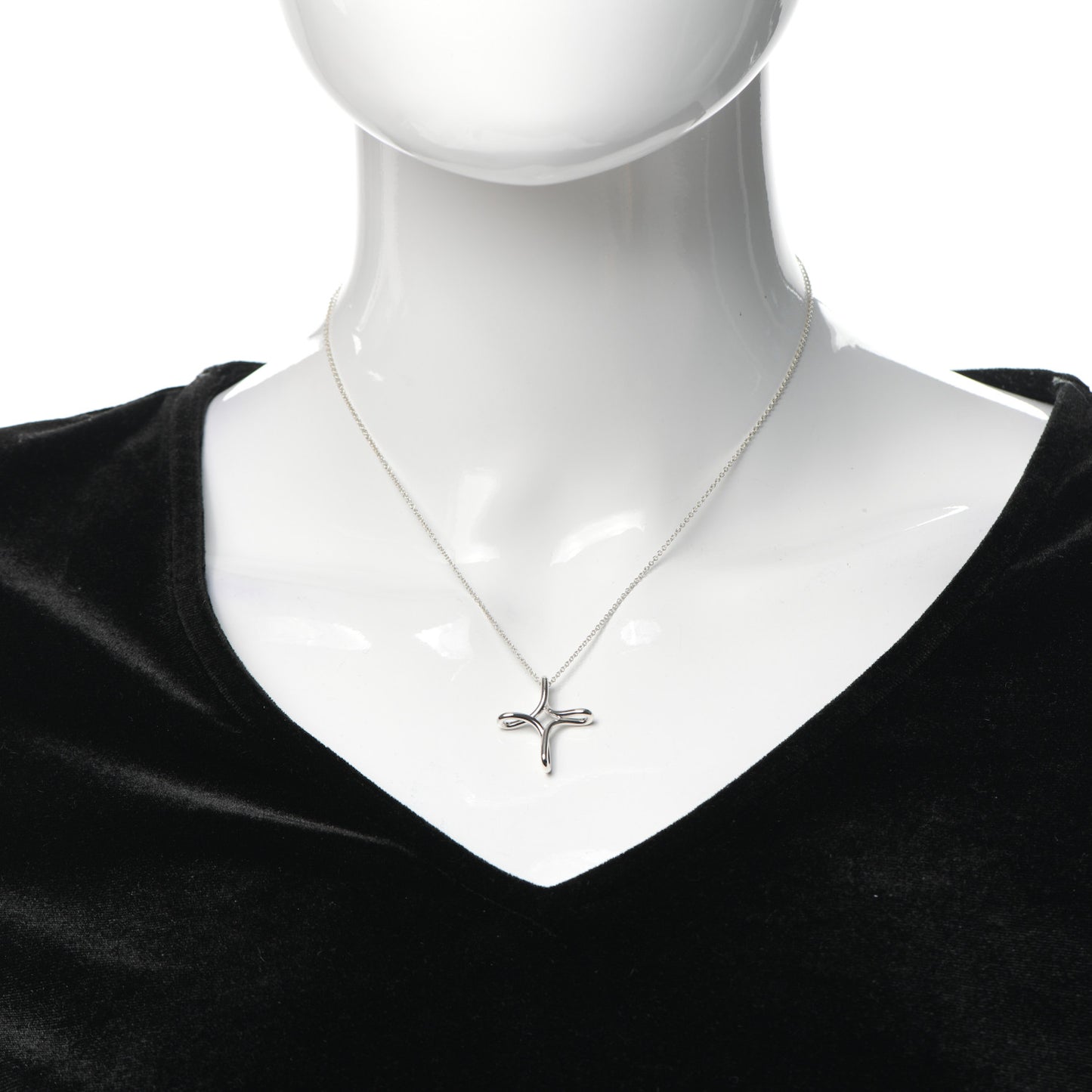 Sterling Silver Elsa Peretti Infinity Cross Pendant Necklace