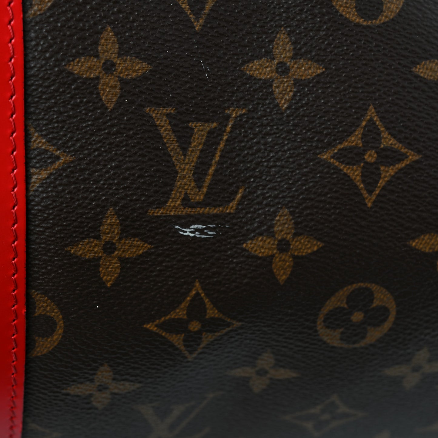 Calfskin Monogram Keepall Bandouliere 50 Coquelicot