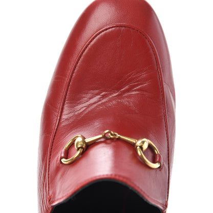 Gucci Malaga Kid Horsebit Princetown High Heel Mules 37.5 Hibiscus Red 9 of 10