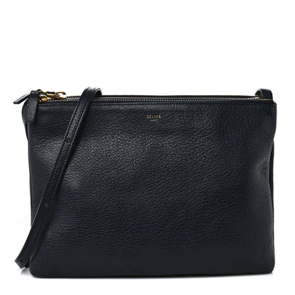 Celine Goatskin Large Trio Crossbody Bag Dark Blue 1 of 12