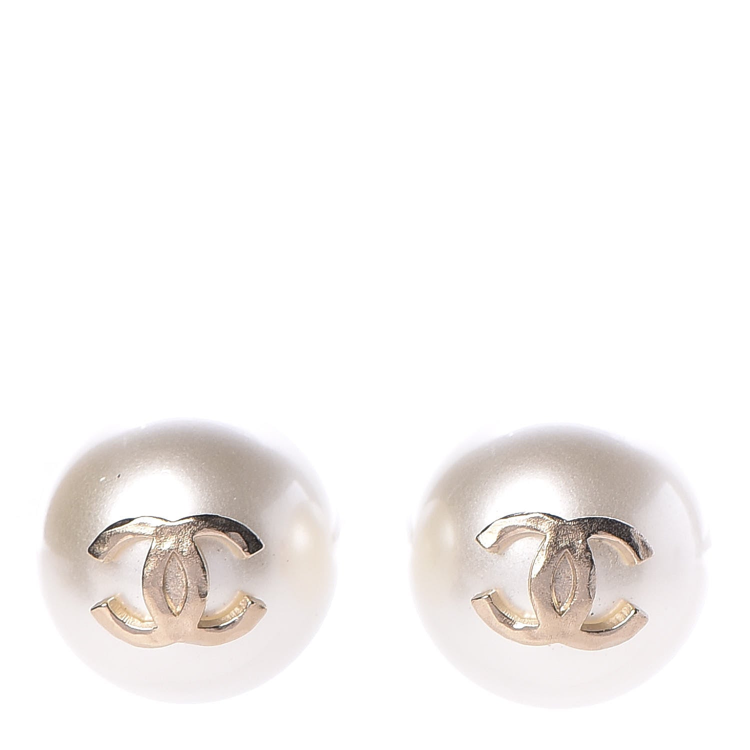 Chanel Pearl CC Large Earrings Gold 1 of 4
