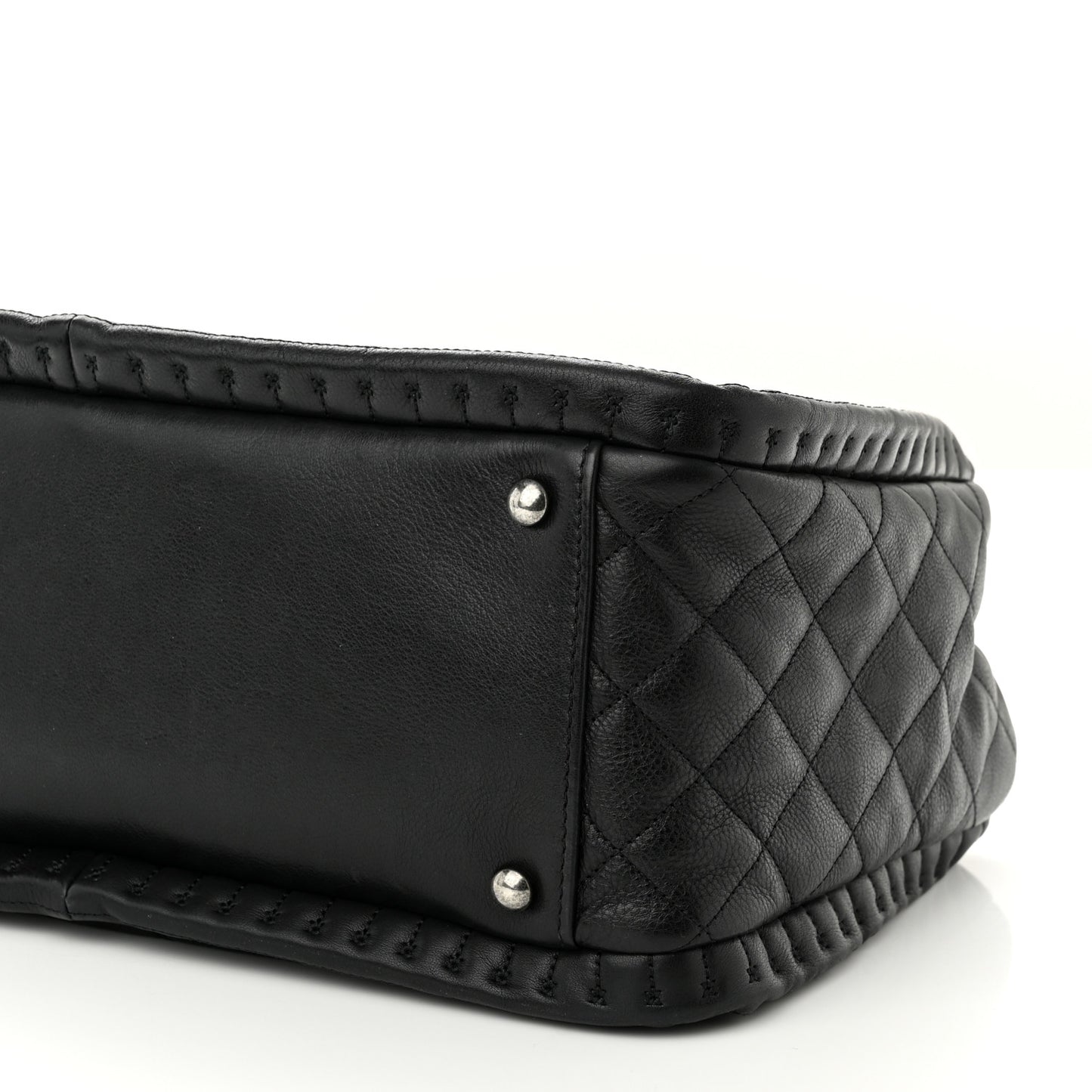 Calfskin Quilted Istanbul Small Tote Black
