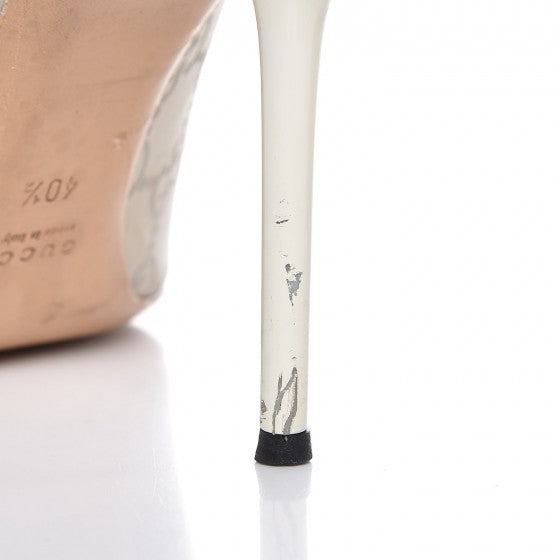 Gucci Guccissima Peep Toe Pumps 40.5 White 11 of 11
