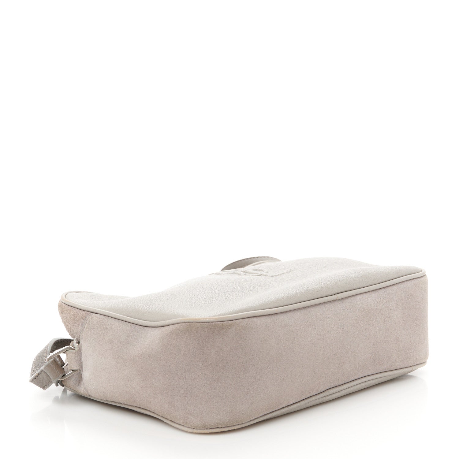 Saint Laurent Lambskin Suede Monogram Small Lou Camera Bag  Fog 4 of 10