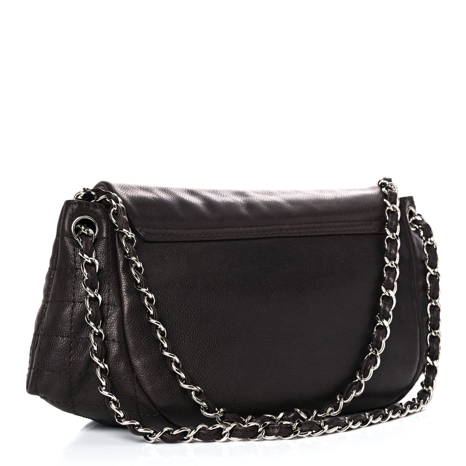 Chanel Caviar Half Moon Large Flap Dark Brown 3 of 22