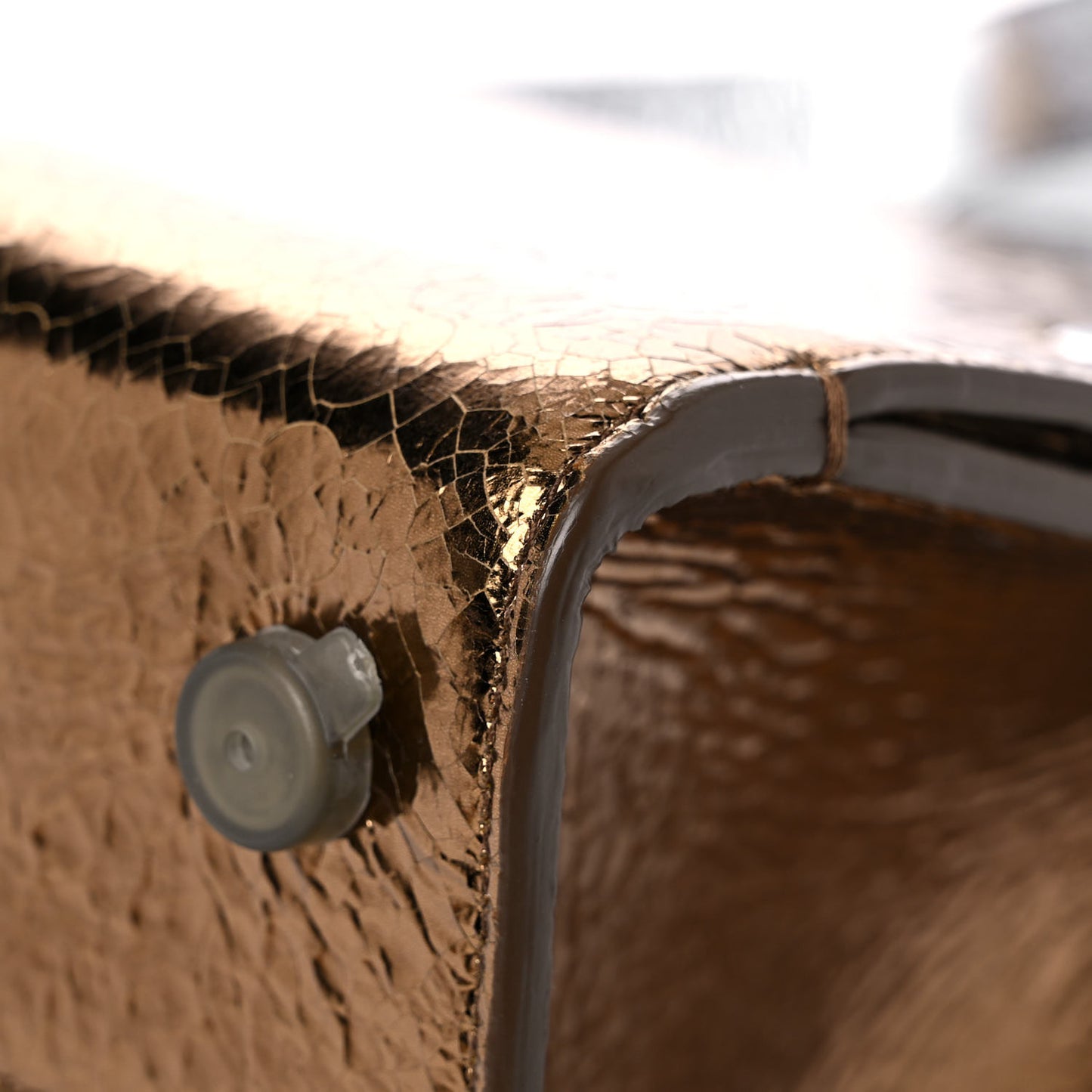Metallic Calfskin Medium Diorever Flap Bronze