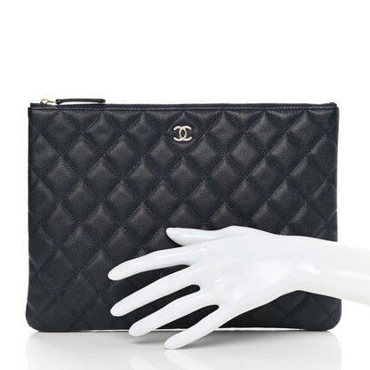 Chanel Caviar Quilted Medium Cosmetic Case Navy 2 of 8