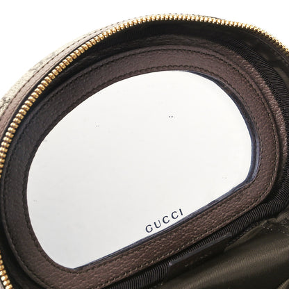 Gucci GG Supreme Monogram Textured Calfskin Web Ophidia Vanity Cosmetic Case Beige Ebony New Acero 10 of 10