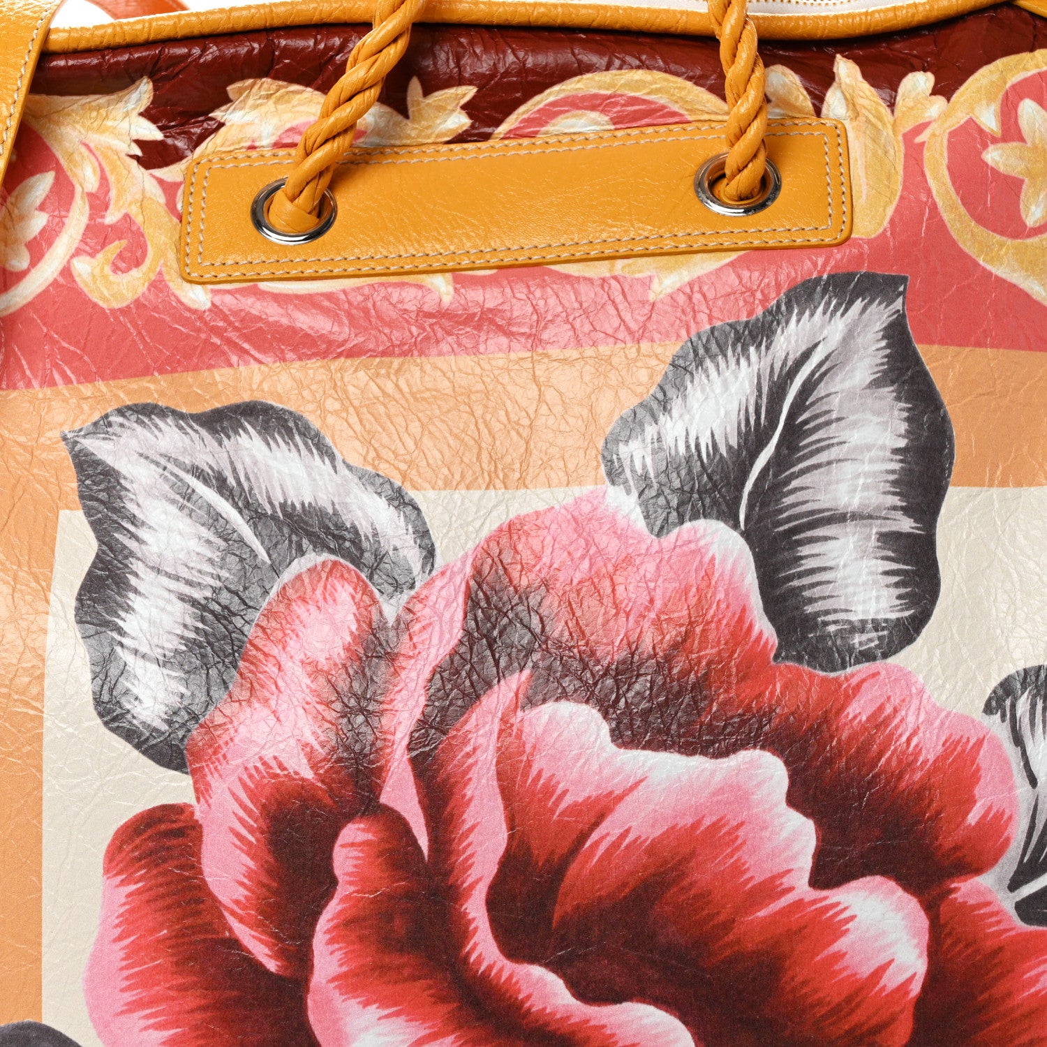 Balenciaga Agneau Floral Print Large Blanket Square Tote Multicolor 9 of 11