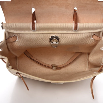 Hermes Toile Vache Calfskin Herbag 30 PM Backpack Natural 5 of 17