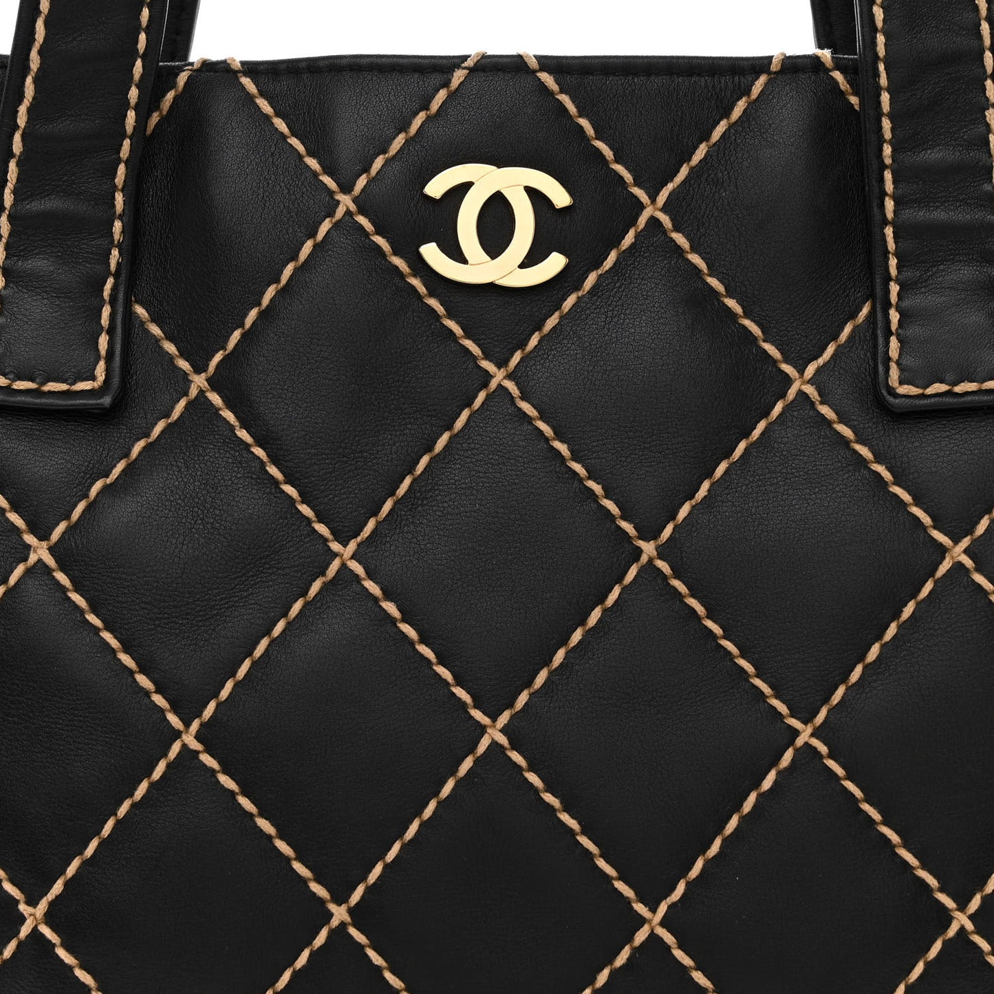 Calfskin Wild Stitch Tote Black