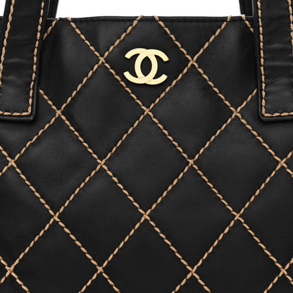 Chanel Calfskin Wild Stitch Tote Black 8 of 13