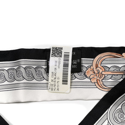 Hermes Silk Bride De Cour Twilly Black White Or Rose 4 of 4