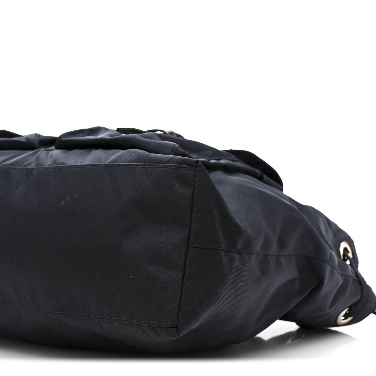 Nylon Vela Drawstring Shopping Tote Navy