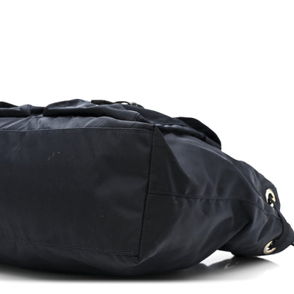 Prada Nylon Vela Drawstring Shopping Tote Navy 10 of 10
