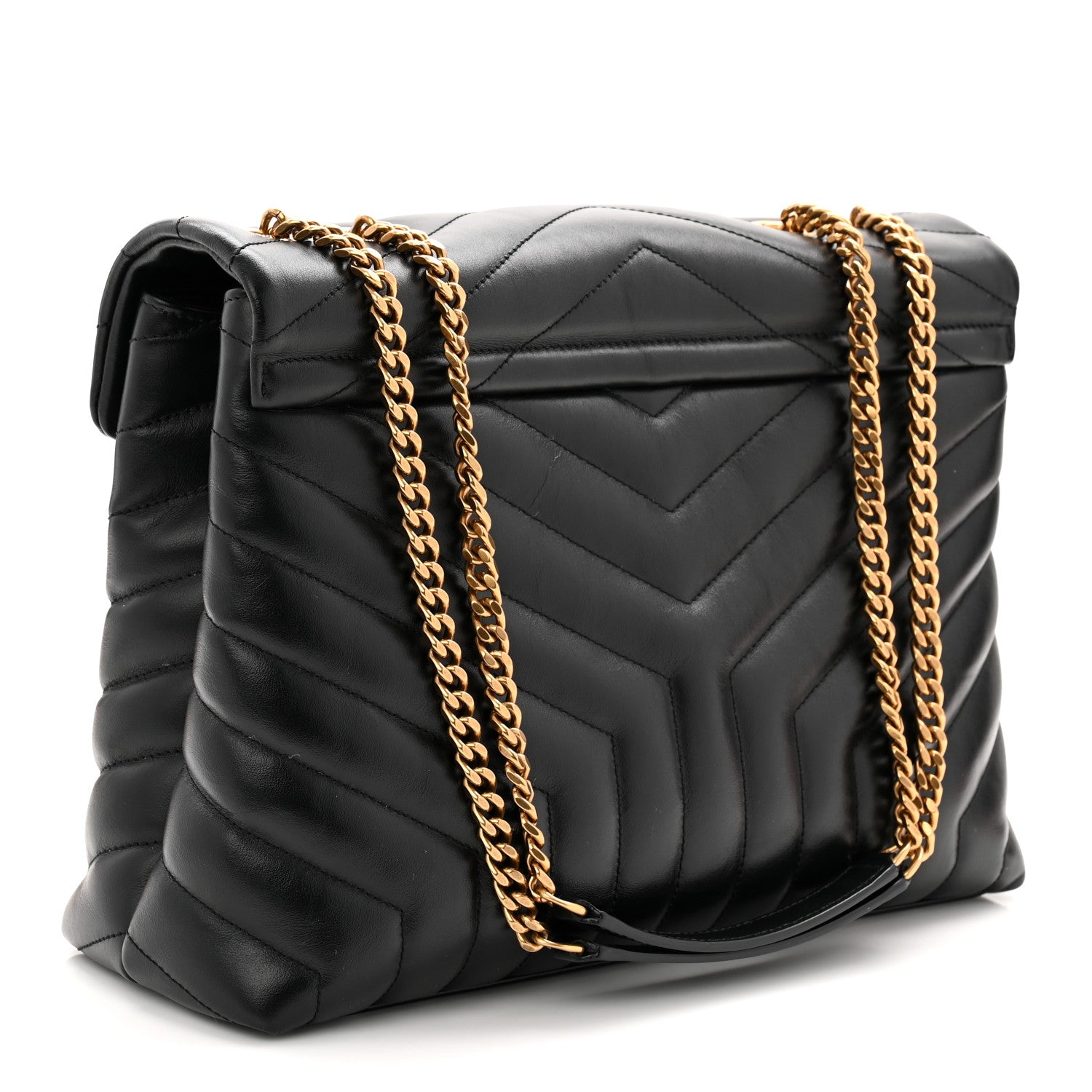 Saint Laurent Calfskin Y Quilted Monogram Medium Loulou Chain Satchel Black 3 of 10