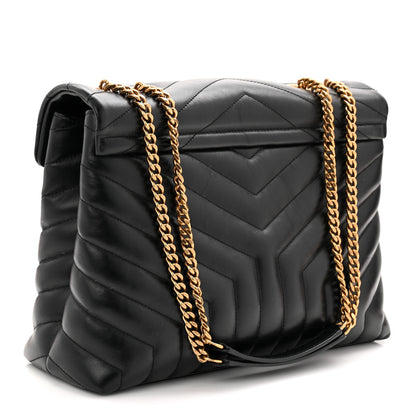 Saint Laurent Calfskin Y Quilted Monogram Medium Loulou Chain Satchel Black 3 of 10