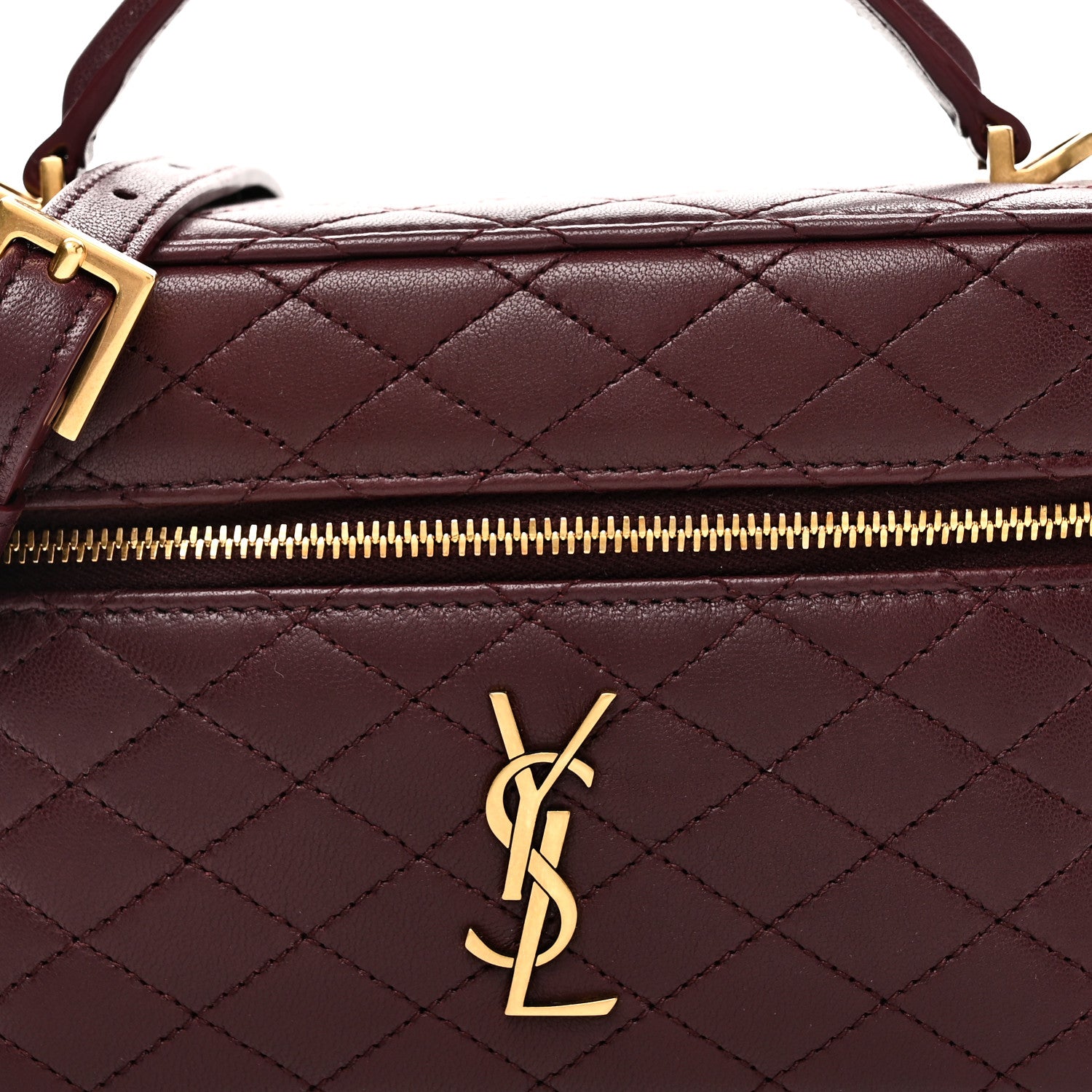 Saint Laurent Lambskin Quilted Mini Gaby Vanity Case Rouge Cabernet 7 of 10