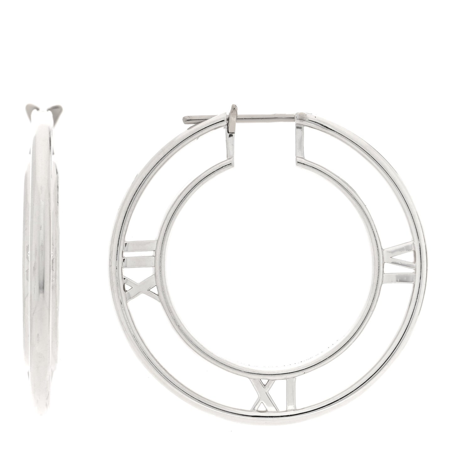 Sterling Silver Atlas Cutout Hoop Earrings