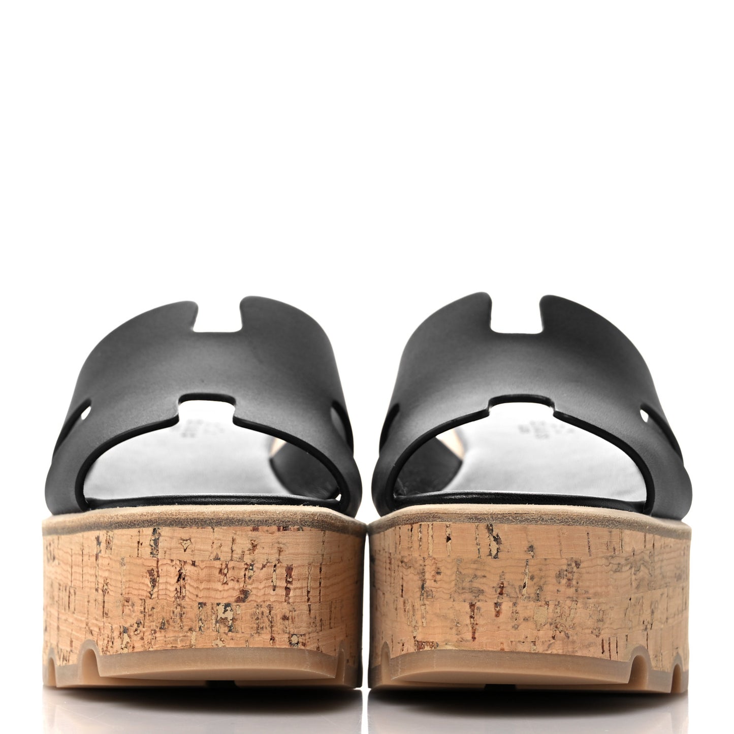 Calfskin Cork Eze 30 Sandals 35 Black