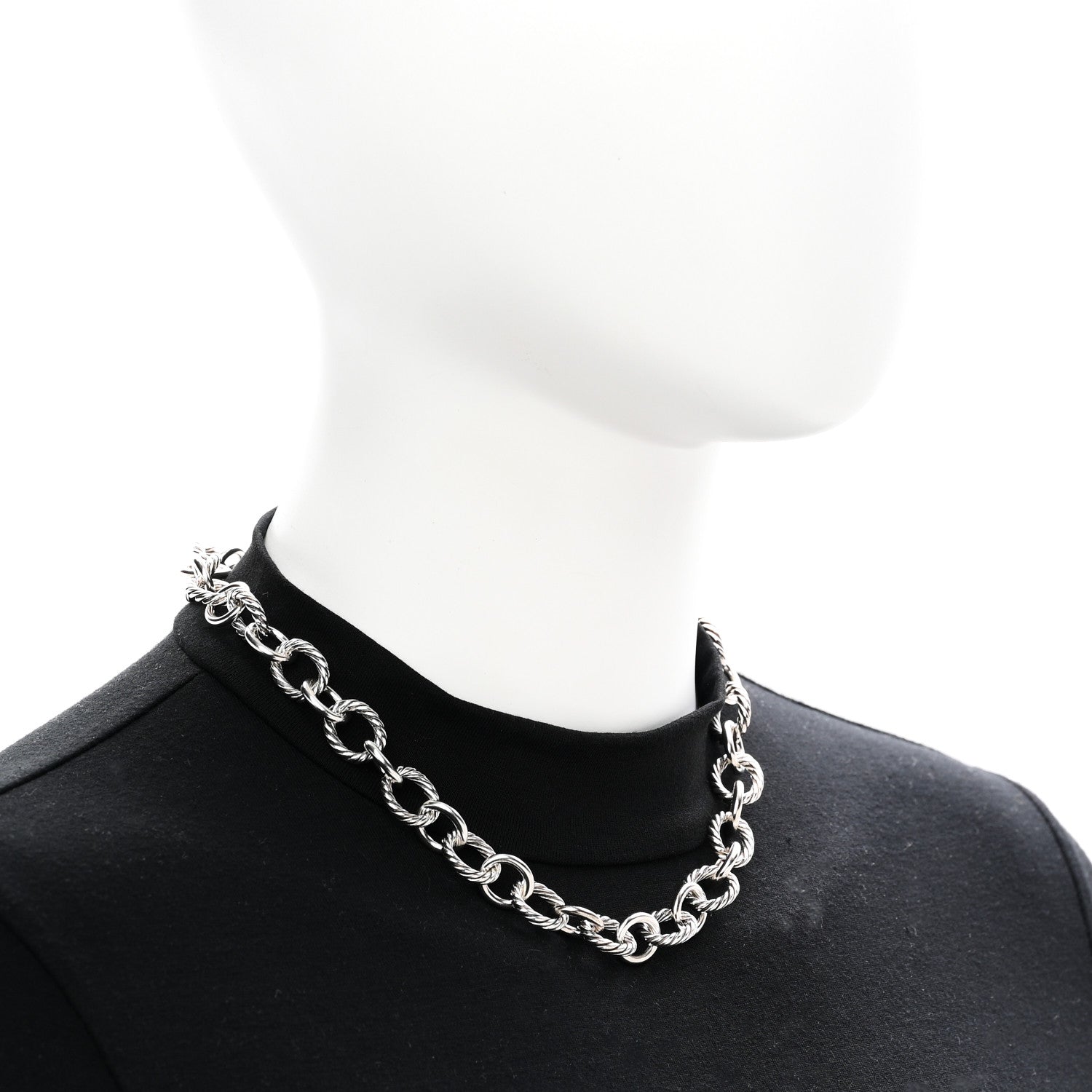 David Yurman Sterling Silver 12mm Large Oval Link Necklace 2 of 5