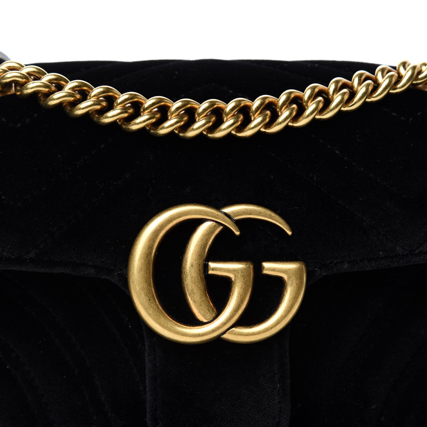 Gucci Velvet Matelasse Mini GG Marmont Shoulder Bag Black 11 of 11