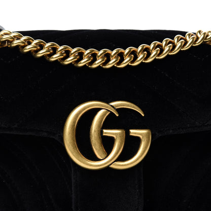 Gucci Velvet Matelasse Mini GG Marmont Shoulder Bag Black 11 of 11