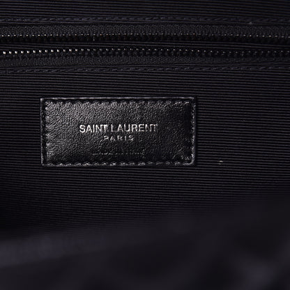 Saint Laurent Grain De Poudre Textured Mixed Matelasse Large Triquilt Monogram Monochrome Satchel Black 6 of 10