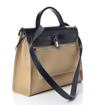 Hermes Vache Hunter Toile Herbag Zip 31 PM Trench Bleu Indigo 4 of 15