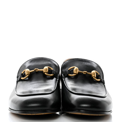 Gucci Goatskin Womens Horsebit Mid-Heel Loafers 36.5 Black 2 of 9