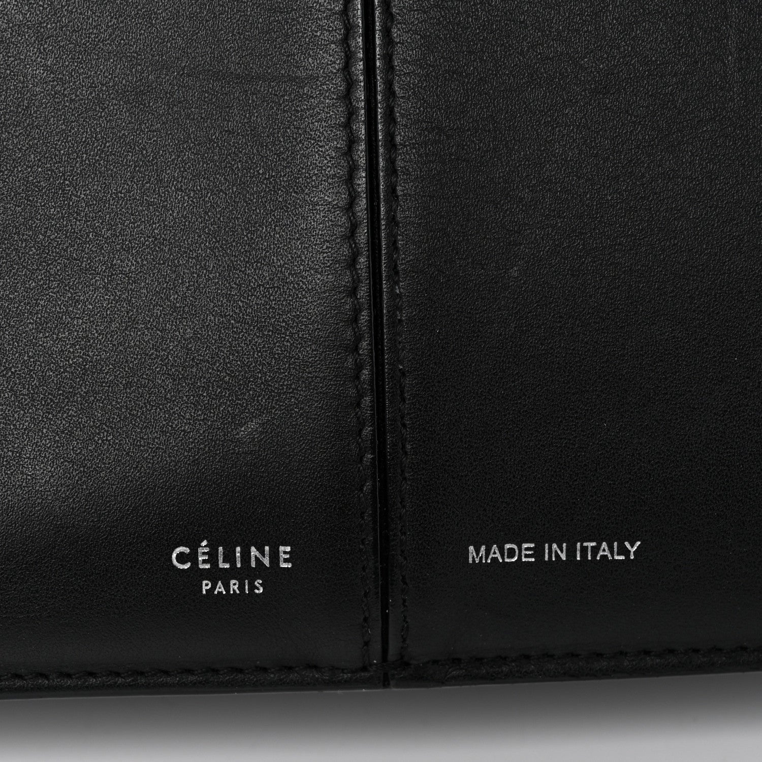 Celine Smooth Calfskin Tri-Fold Clutch on Chain Black 6 of 9