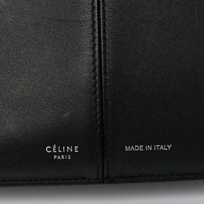 Celine Smooth Calfskin Tri-Fold Clutch on Chain Black 6 of 9