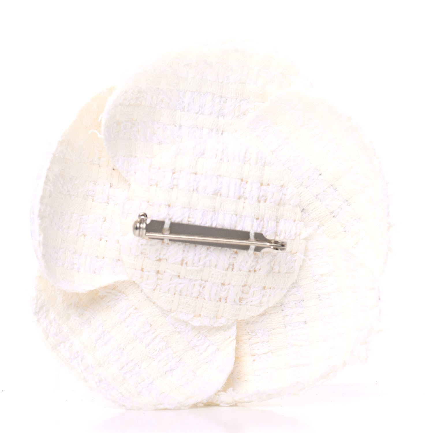 Chanel Fantasy Tweed Camellia Pin Brooch Ivory 3 of 5